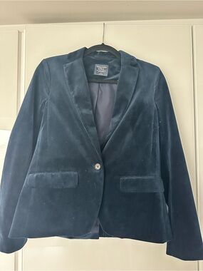Abercrombie and Fitch Velvet Blazer in  Navy Teal